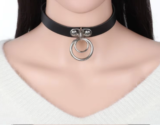 Choker aro colgante doble