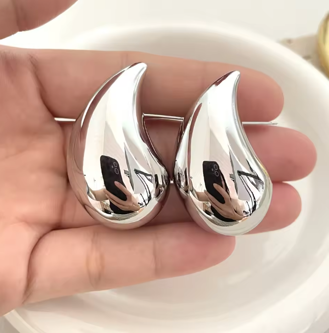 Aretes de gota dorados/plateados
