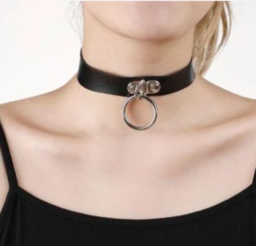 Choker aro colgante doble