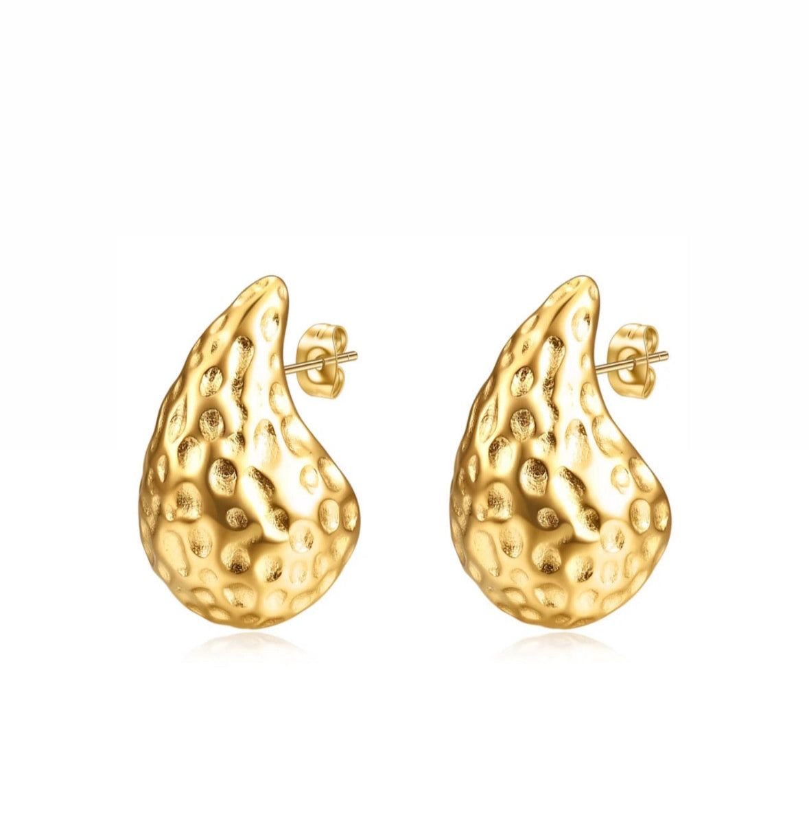 Aretes de gota con textura